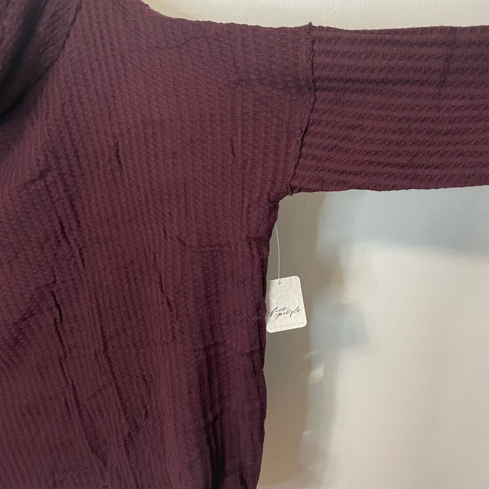 Free People Juicy Long Sleeve M Date Night Waffle Knit Cowl Neck Dolman Sleeve - Picture 3 of 7